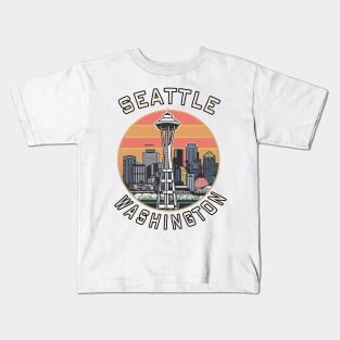 Seattle Washington Vintage Kids T-Shirt